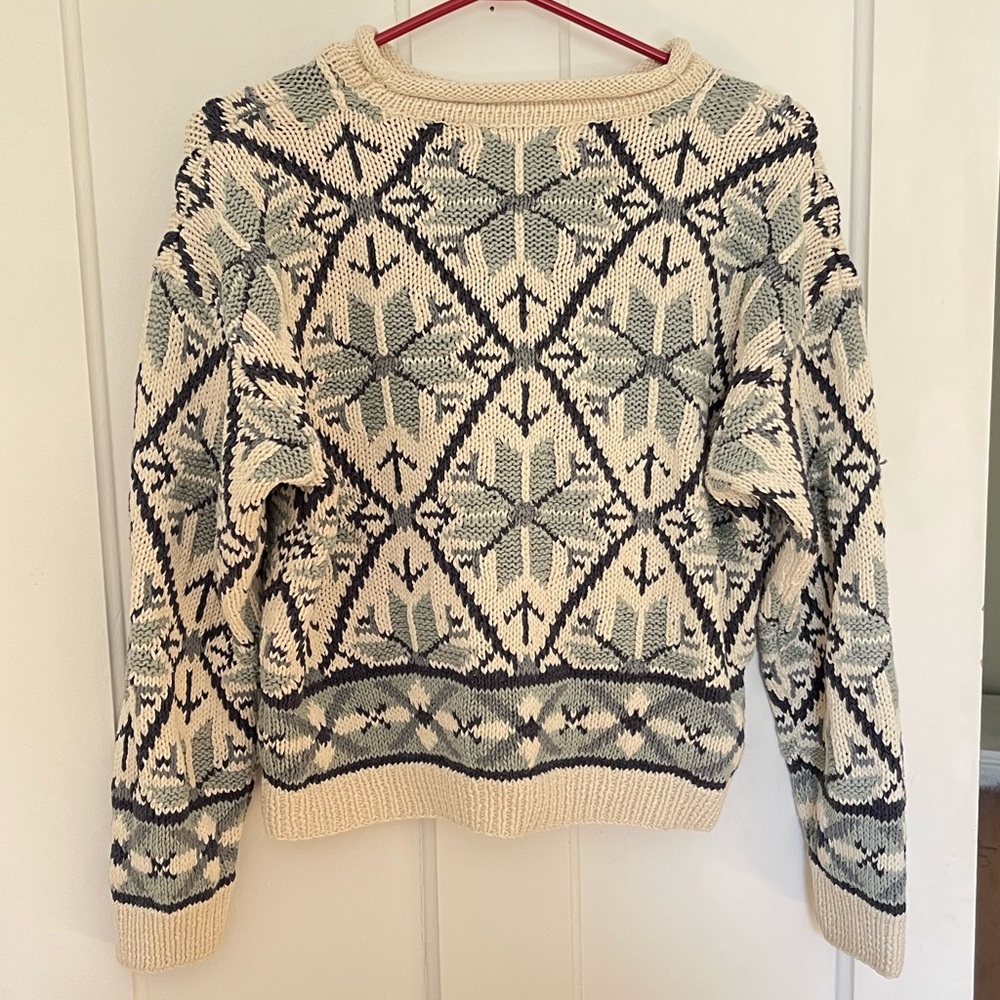 Vintage Nordic Snowflake Cotton Jones New York Roll Neck Sweater